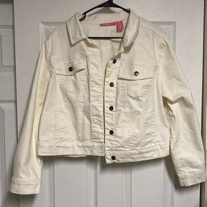 Womens off white cropped jacket cream XL